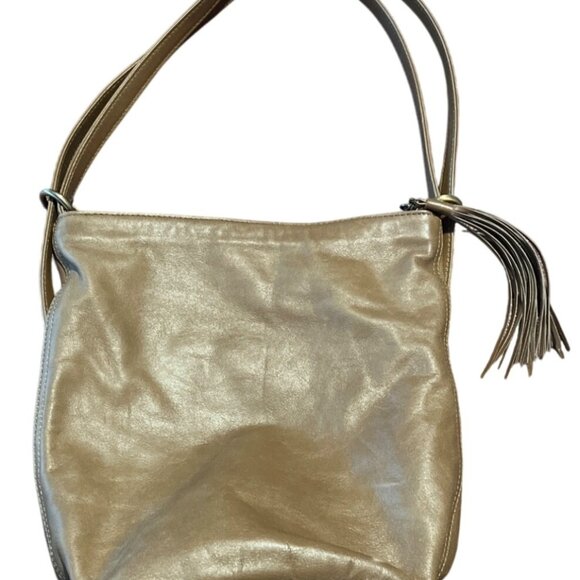 Hobo Blaze Convertible Handbag leather Crossbody Bag Tassel Accent Toupe - Picture 1 of 7